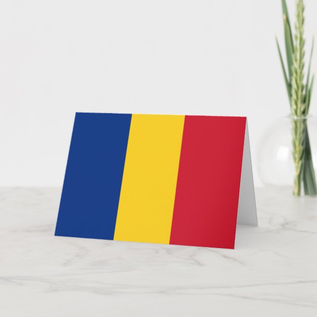 Romania flag letterpress thank you card (Front)