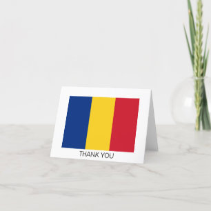 Romania Flag Letterpress Thank You Card