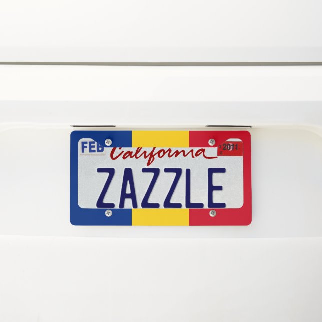 Romania flag license plate frame (On Car)