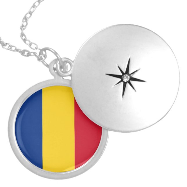 Romania flag locket necklace (Front)