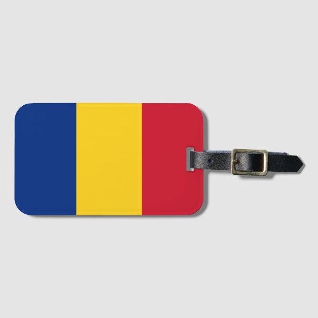 Romania Flag Luggage Tag (Front Horizontal)