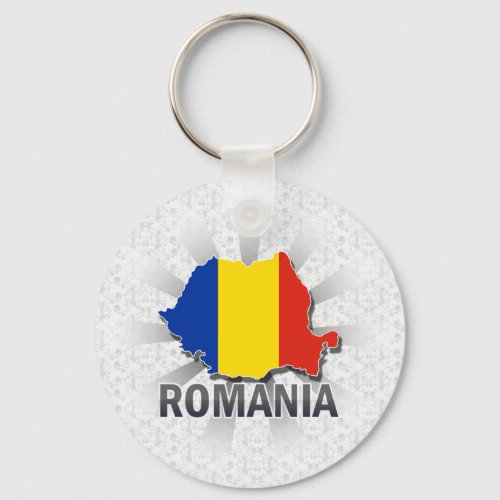 Romania Flag Map 20 Keychain
