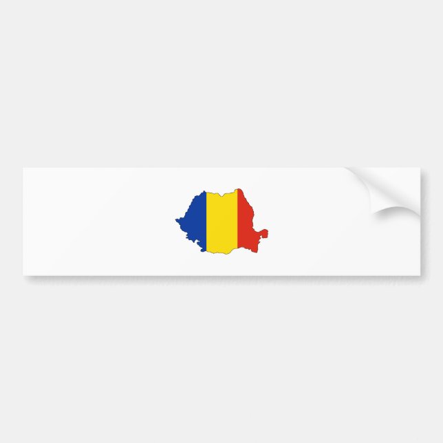 Romania Flag Map full size Bumper Sticker (Front)