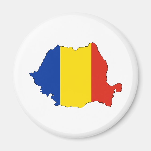 Romania Flag Map full size Magnet (Front)