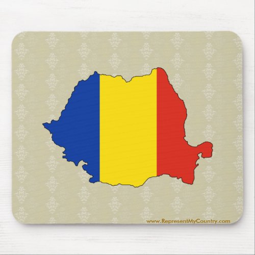 Romania Flag Map full size Mouse Pad