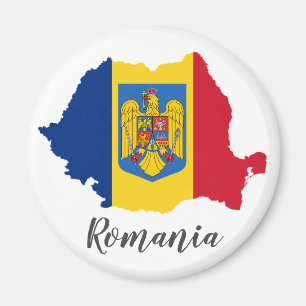 Romania Flag Map Magnet