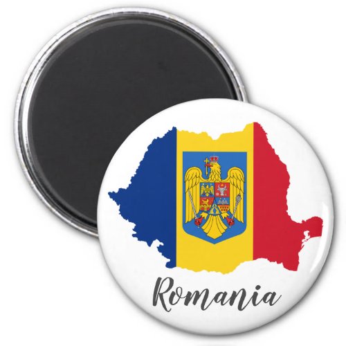 Romania Flag Map Magnet