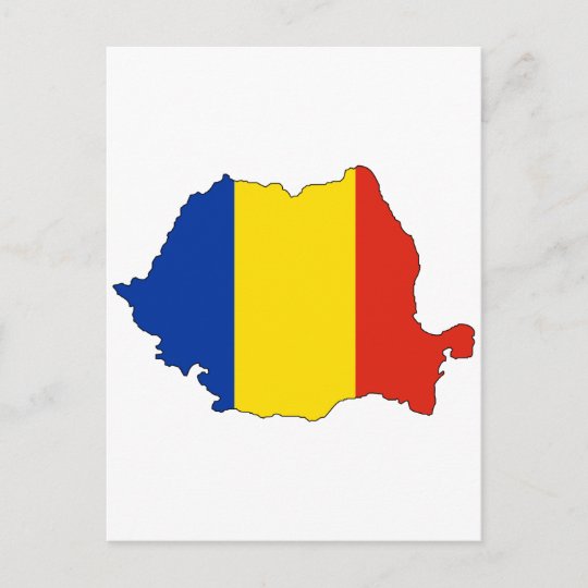 Romania flag map postcard | Zazzle.com