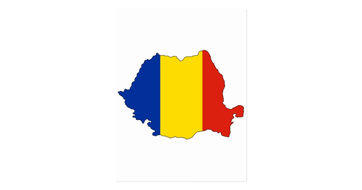 Romania flag map postcard | Zazzle.com