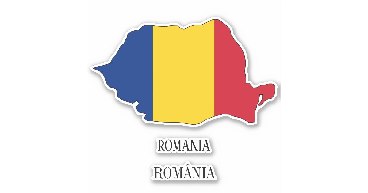 Romania Sticker Romania Flag Map Sticker | Zazzle