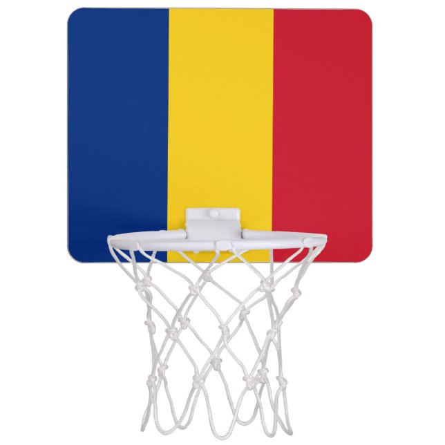 Romania Flag Mini Basketball Hoop (Front)