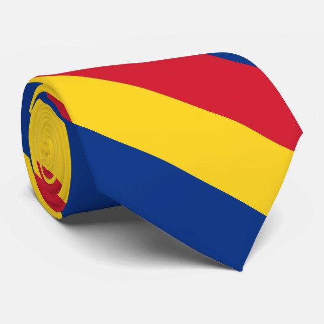 Romania flag neck tie (Rolled)