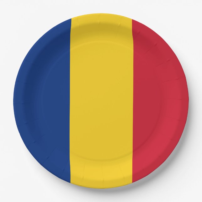 Romania Flag Paper Plates (Front)
