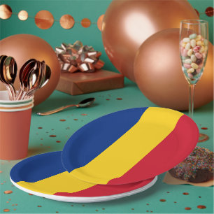 Romania flag paper plates