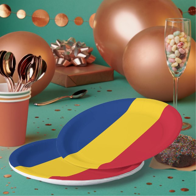Romania flag paper plates (Multi)