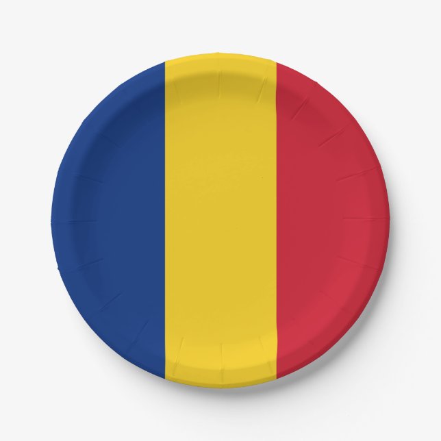 Romania Flag Paper Plates (Front)