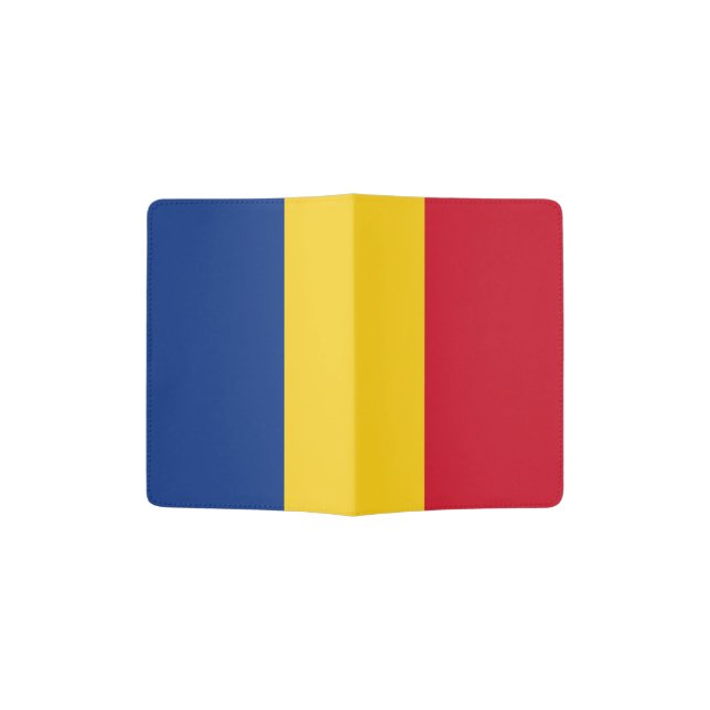 Romania Flag Passport Holder (Opened)