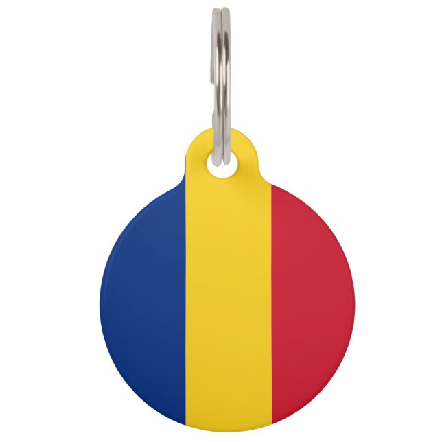 Romania flag pet ID tag (Front)