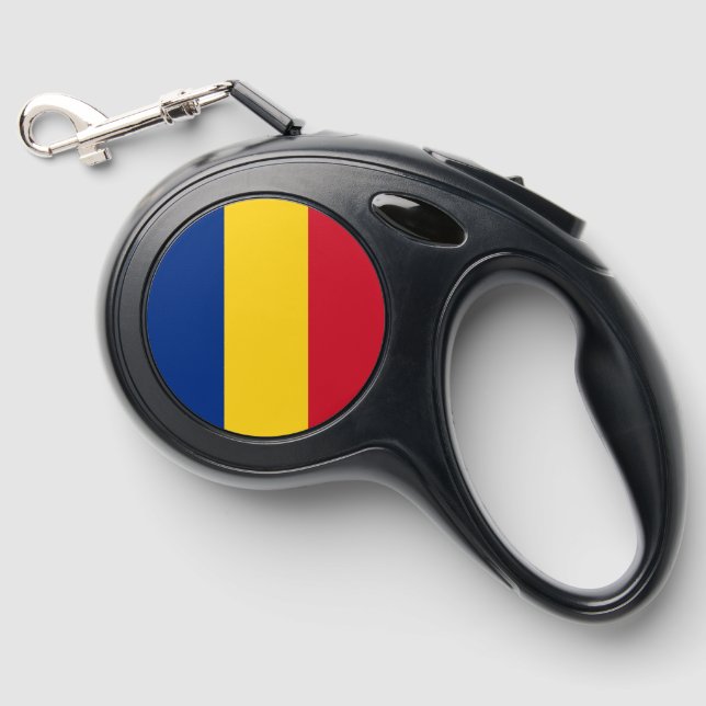 Romania flag retractable pet leash  (Front)