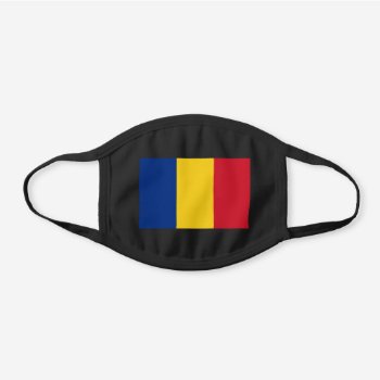 Romania Flag Romanian Patriotic Black Cotton Face Mask by YLGraphics at Zazzle