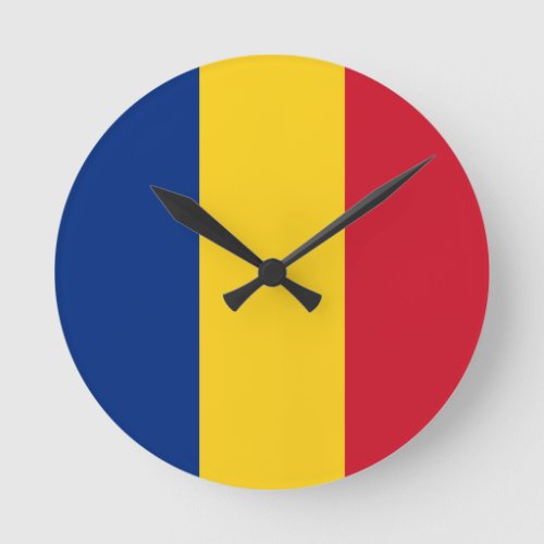 Romania Flag Round Clock