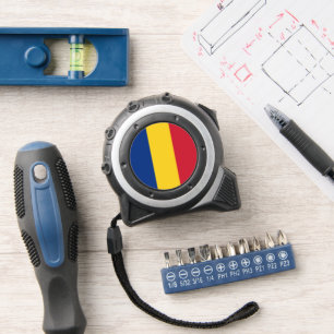 Romania flag tape measure