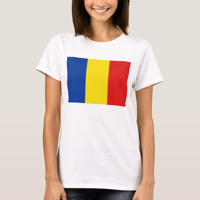 Romania Flag x Map T-Shirt (Front)