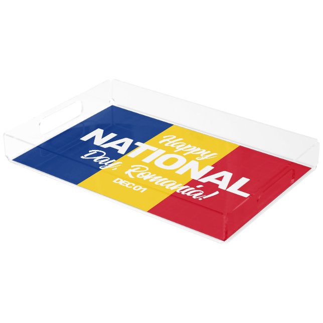 Romania Independence Day Romanian National Flag Acrylic Tray (Angled)