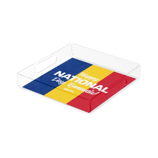 Romania Independence Day Romanian National Flag Acrylic Tray (Angled)