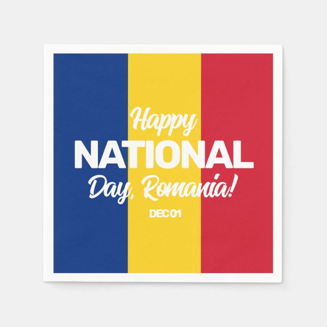 Romania Independence Day Romanian National Flag Napkins (Front)
