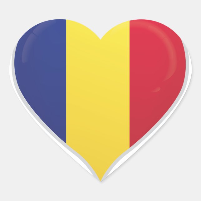 Romania love flag pride heart sticker (Front)