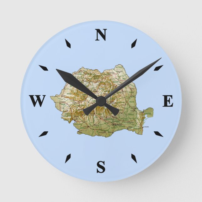 Romania Map Clock (Front)
