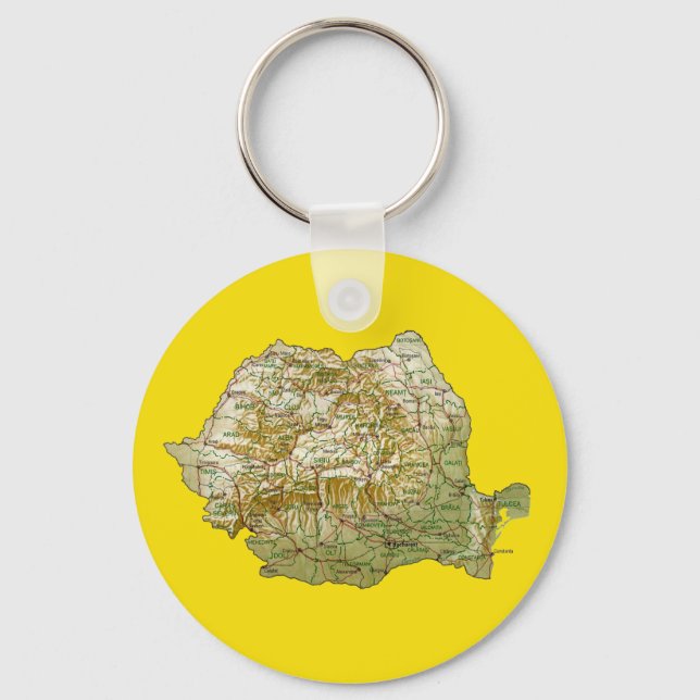 Romania Map Keychain (Front)