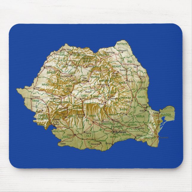 Romania Map Mousepad (Front)