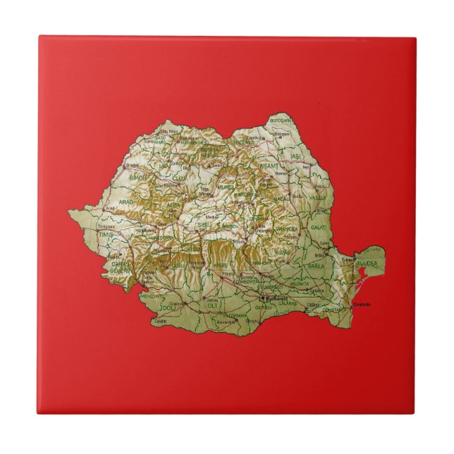 Romania Map Tile (Front)
