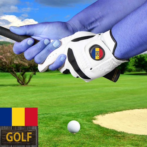 Romania marker  Romanian Flag leather Golf Glove