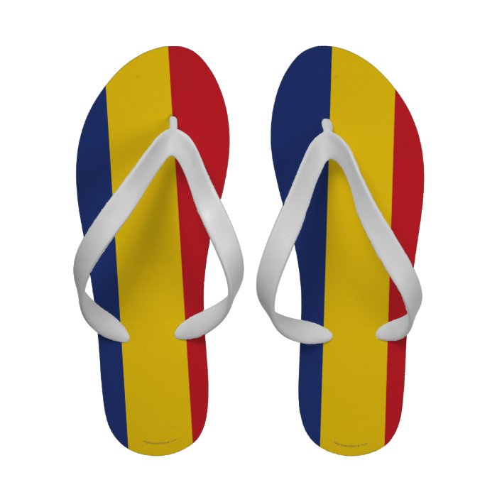 Romania Plain Flag Flip Flops