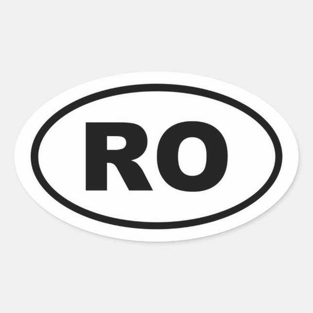 Romania RO European Oval Sticker (Front)