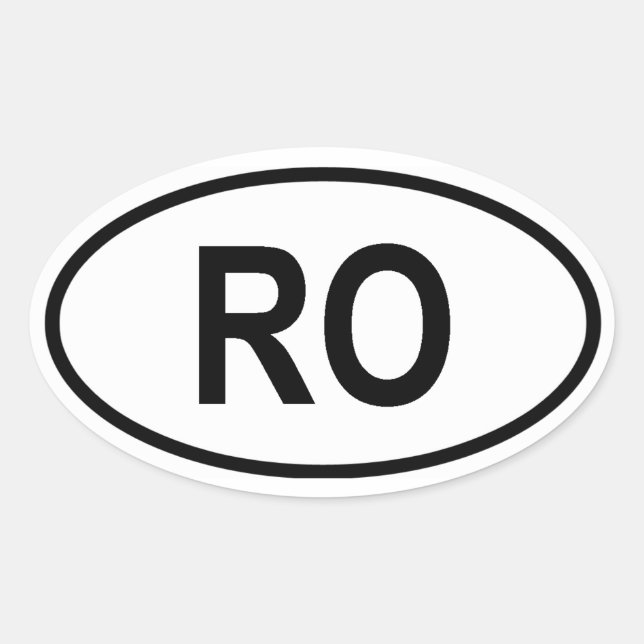 Romania "RO" Oval Sticker (Front)