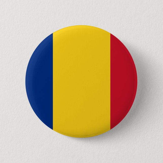 Romania, Romania flag Pinback Button (Front)