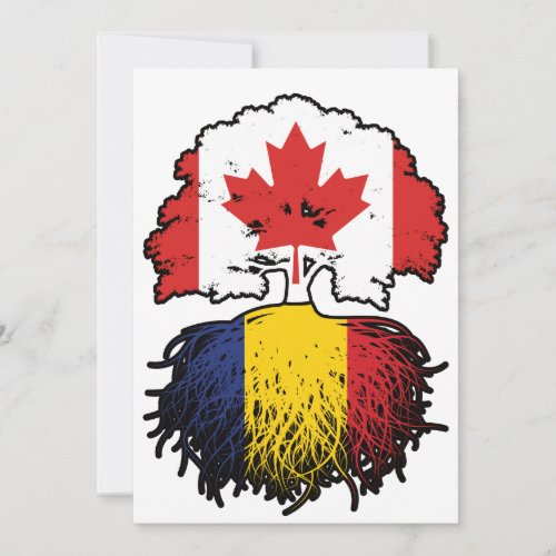 Romania Romanian Canadian Canada Tree Roots Flag Invitation