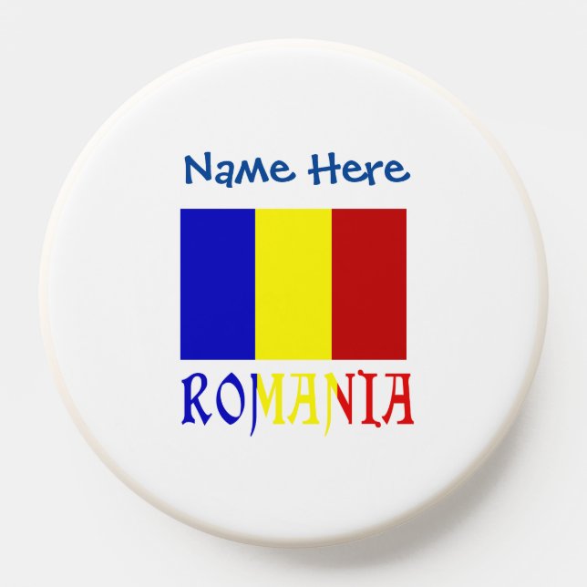 Romania Romanian Flag Blue Personalized  PopSocket (Popsocket)