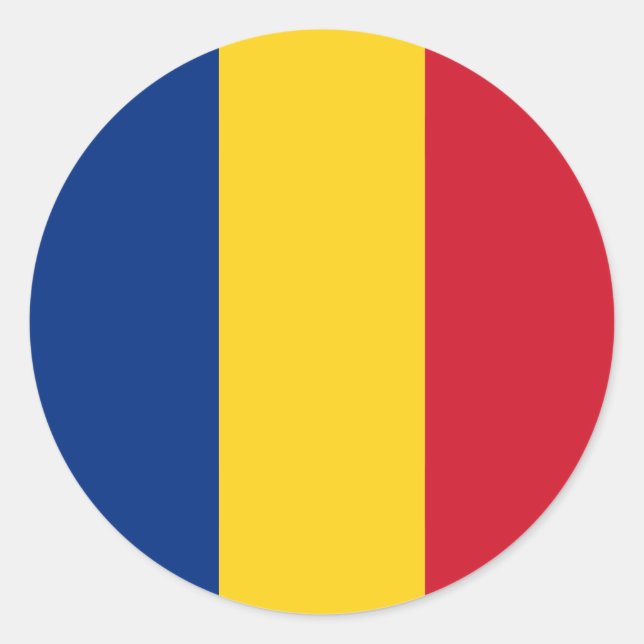 Romania – Romanian Flag Classic Round Sticker (Front)