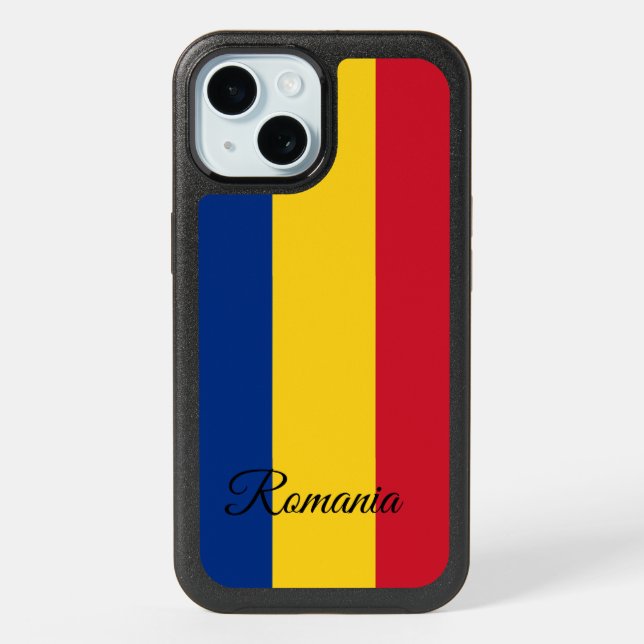 Romania & Romanian Flag fashion, travel /sports iPhone 15 Case (Back)