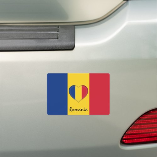 Romania  Romanian Flag Heart car travel Car Magnet