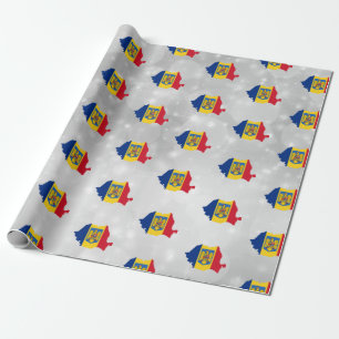 Romania Romanian Flag Map Wrapping Paper
