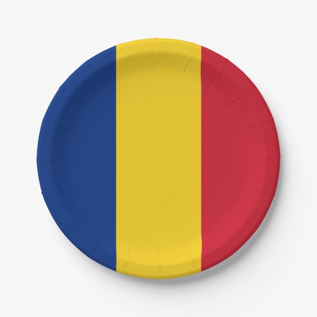 Romania (Romanian) Flag Paper Plates (Front)