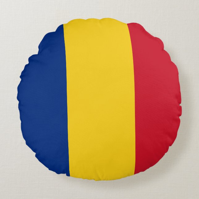 Romania (Romanian) Flag Round Pillow (Front)