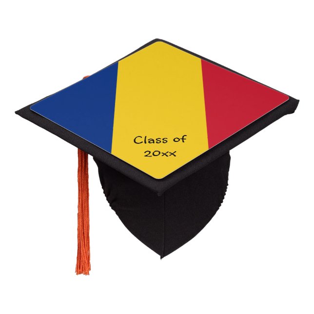 Romania & Romanian Flag - Students /University Graduation Cap Topper (Angled)