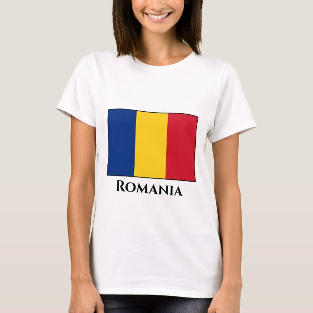 Romania (Romanian) Flag T-Shirt (Front)
